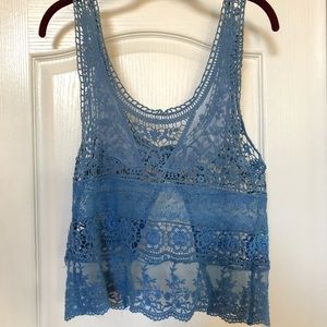 Urban Outfitters Blue Lace Top